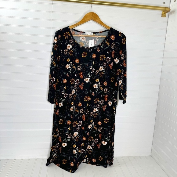 NEW Nine Britton Skylee Brush Knit Dress Black 2X - Picture 1 of 8